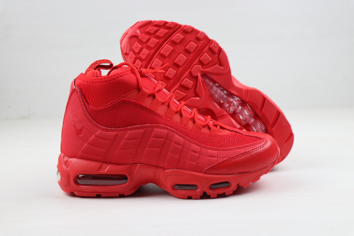 Nike Air Max 95 SneakerBoot Red Shoes - Click Image to Close